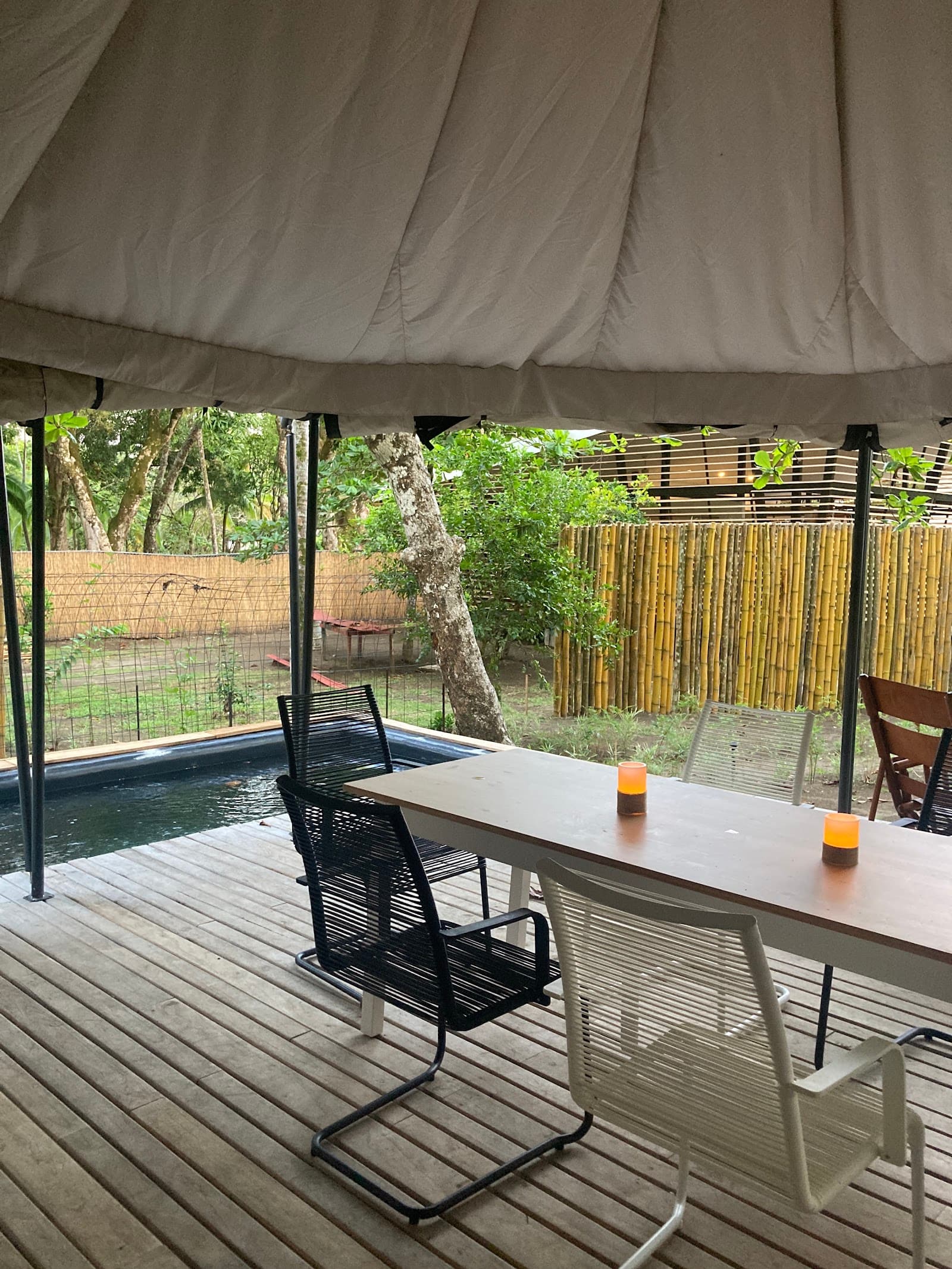 Safari tent deck with private plunge pool