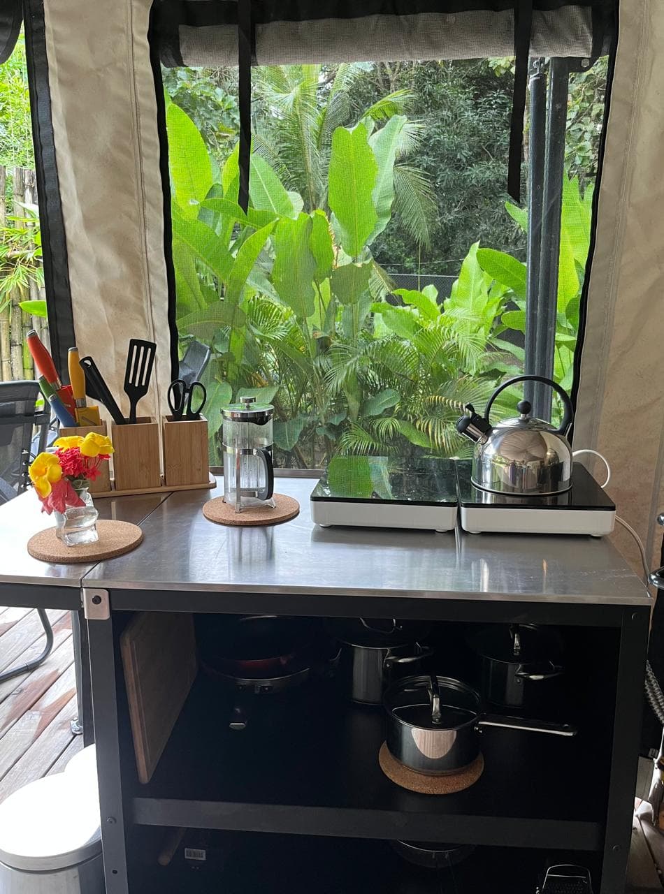 Safari Tent with Pool 2, half bathroom